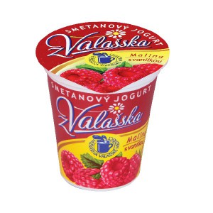 Smetanový jogurt z Valašska malina s vanilkovou příchutí