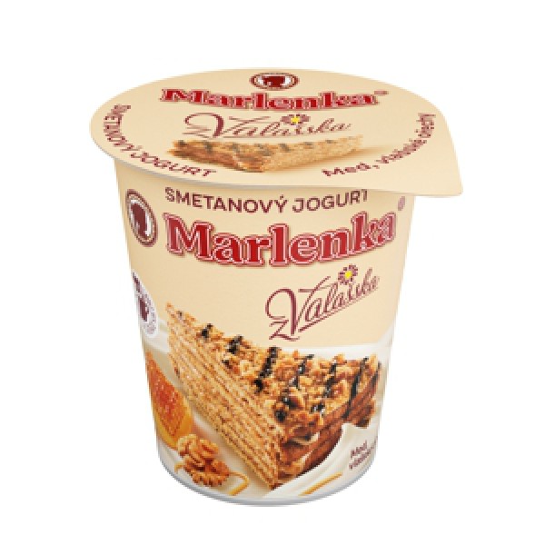 Smetanový jogurt z Valašska MARLENKA med, vlašské ořechy