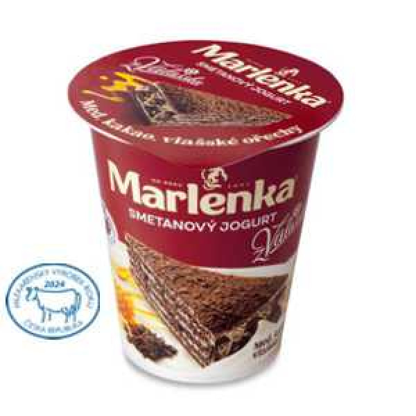 Smetanový jogurt z Valašska MARLENKA med, kakao, vlašské ořechy